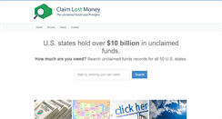 Desktop Screenshot of claimlostmoney.com